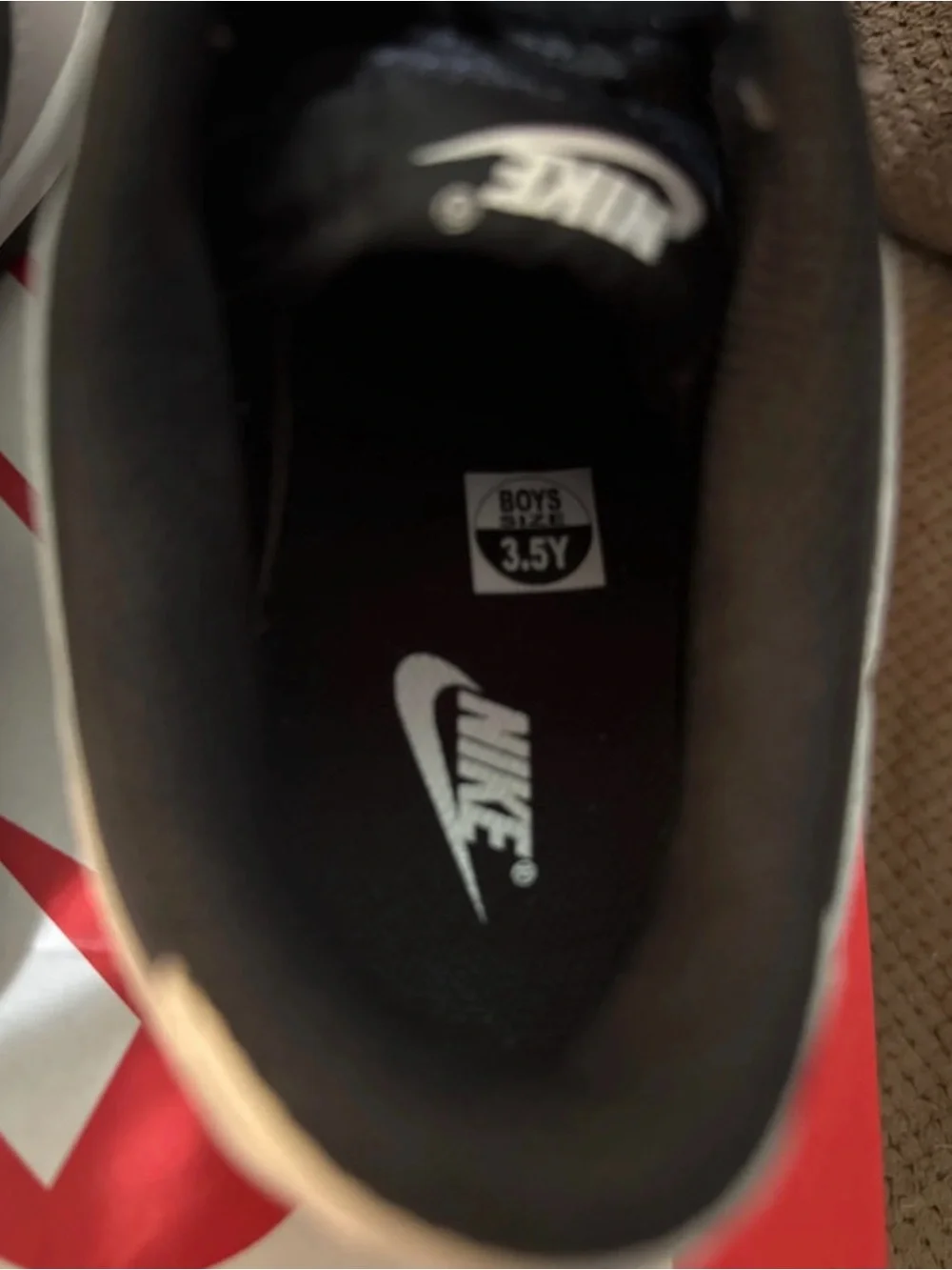 Boys New Nike Dunk Low (GS) Black/ Platinum Tint Size 3.5